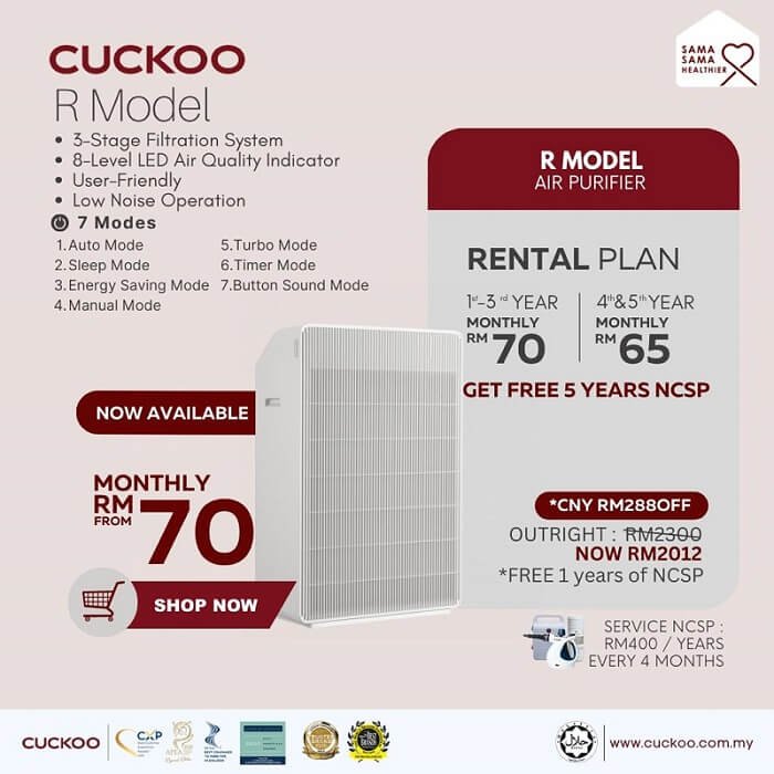 penapis udara cuckoo r model