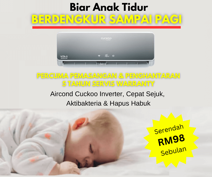 anak kecil tidur aircond tak bising